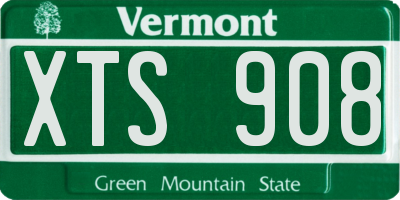 VT license plate XTS908