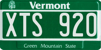 VT license plate XTS920