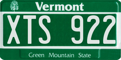 VT license plate XTS922