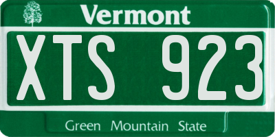VT license plate XTS923