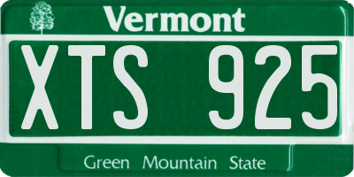 VT license plate XTS925