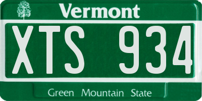 VT license plate XTS934
