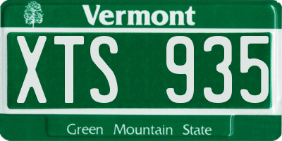 VT license plate XTS935