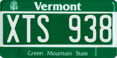 VT license plate XTS938