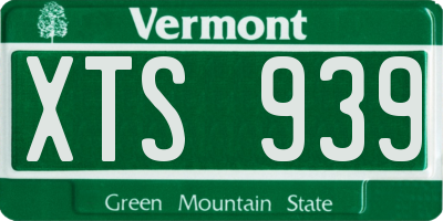 VT license plate XTS939