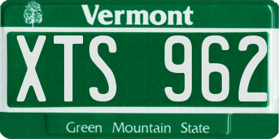 VT license plate XTS962
