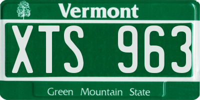 VT license plate XTS963