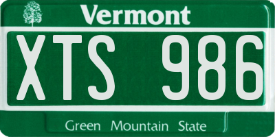VT license plate XTS986