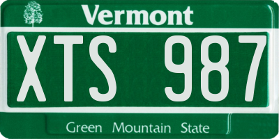 VT license plate XTS987