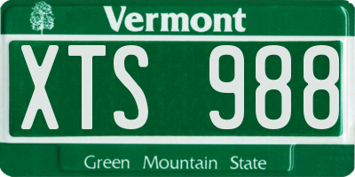 VT license plate XTS988