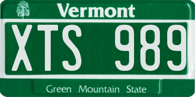 VT license plate XTS989