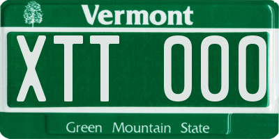VT license plate XTT000