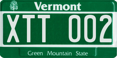 VT license plate XTT002