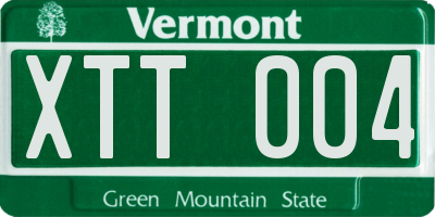 VT license plate XTT004