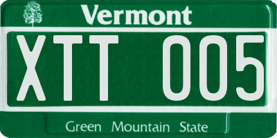 VT license plate XTT005