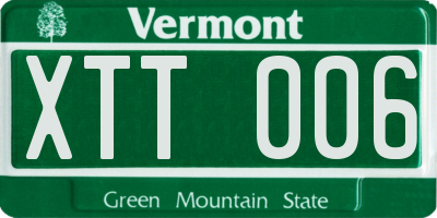 VT license plate XTT006