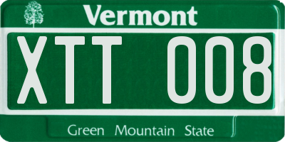 VT license plate XTT008