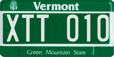 VT license plate XTT010