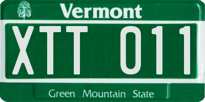 VT license plate XTT011