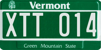 VT license plate XTT014