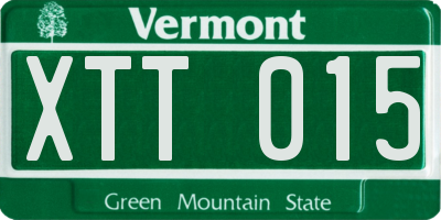 VT license plate XTT015