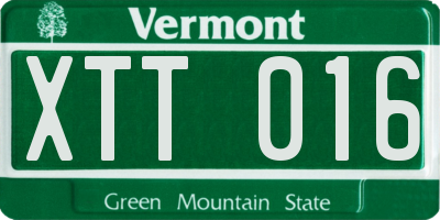 VT license plate XTT016