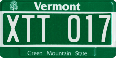 VT license plate XTT017