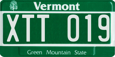 VT license plate XTT019