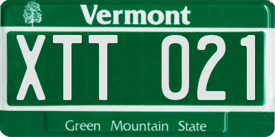 VT license plate XTT021
