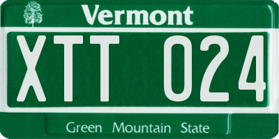 VT license plate XTT024