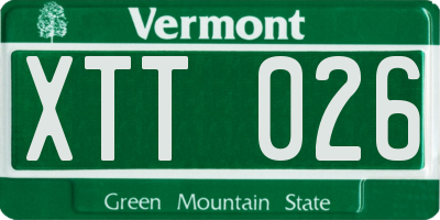 VT license plate XTT026
