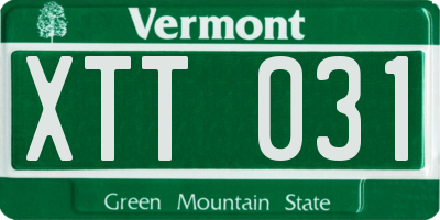 VT license plate XTT031