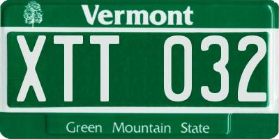 VT license plate XTT032