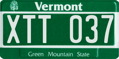 VT license plate XTT037