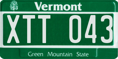 VT license plate XTT043