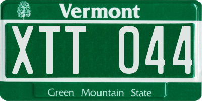 VT license plate XTT044