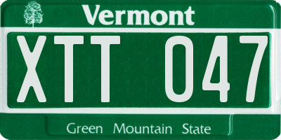 VT license plate XTT047