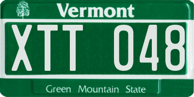 VT license plate XTT048