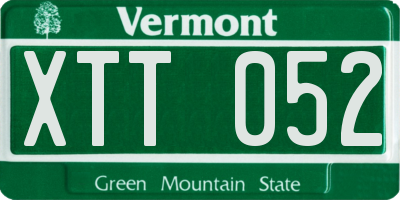 VT license plate XTT052