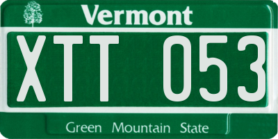 VT license plate XTT053
