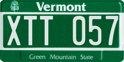 VT license plate XTT057