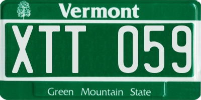 VT license plate XTT059