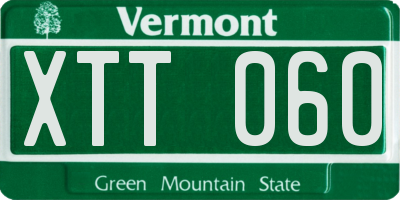 VT license plate XTT060