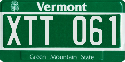 VT license plate XTT061
