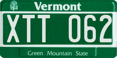 VT license plate XTT062