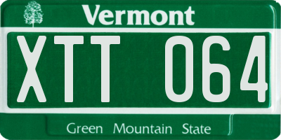 VT license plate XTT064