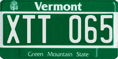 VT license plate XTT065