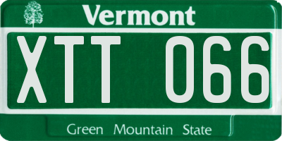VT license plate XTT066