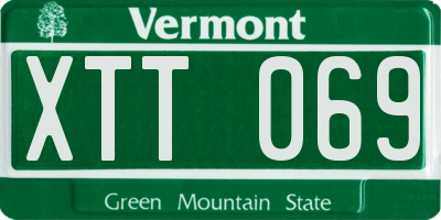 VT license plate XTT069