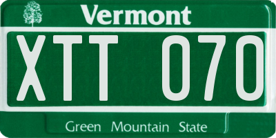 VT license plate XTT070